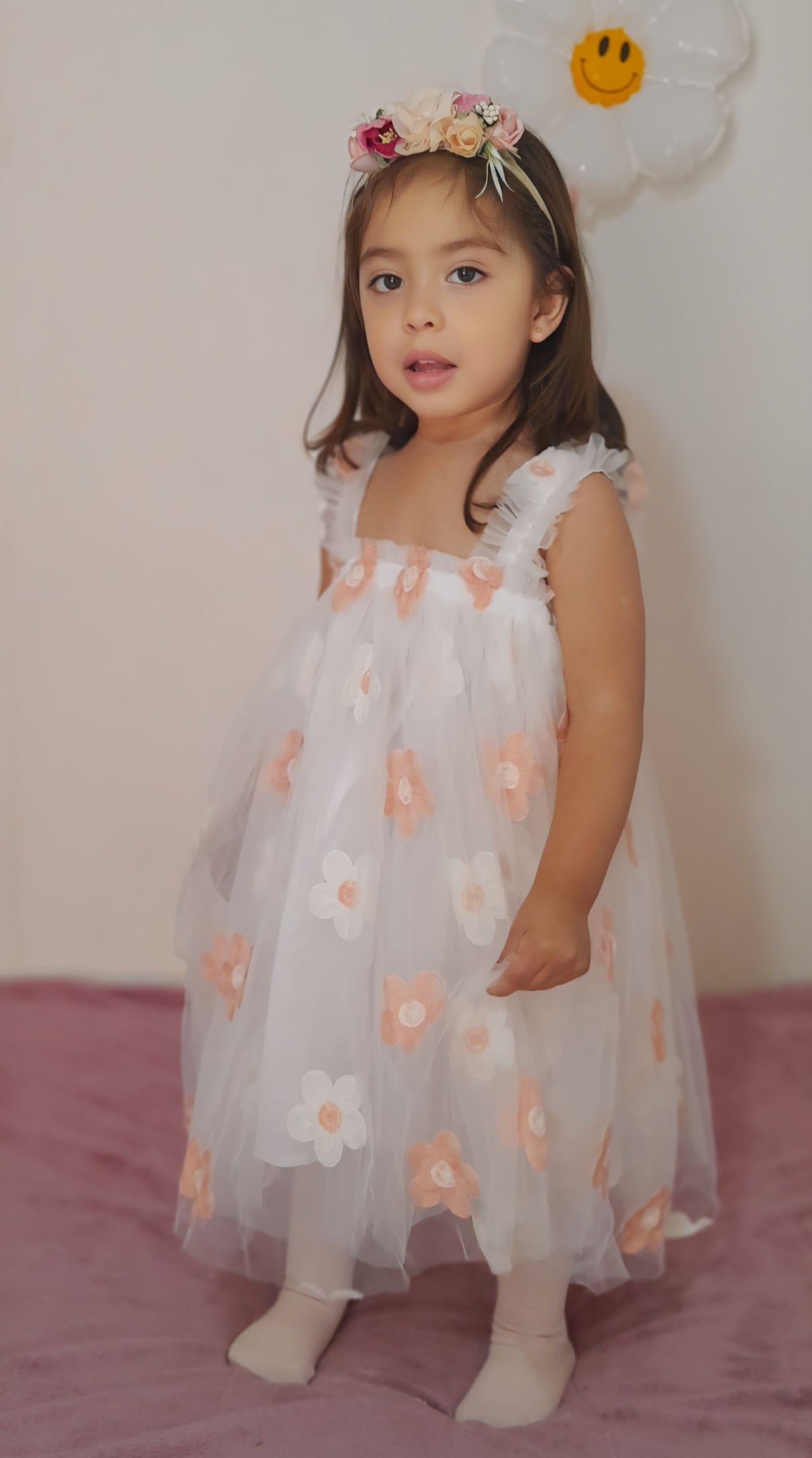 Vestido Daisy tutu bordado
